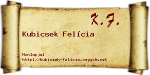 Kubicsek Felícia névjegykártya